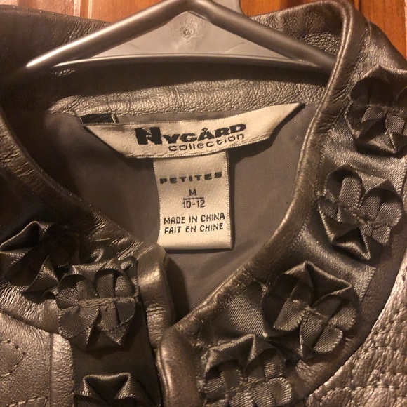 Nygard faux leather jacket with nylon sleeves and back - Picture 3 of 5
